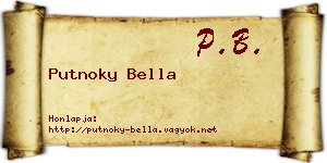 Putnoky Bella névjegykártya